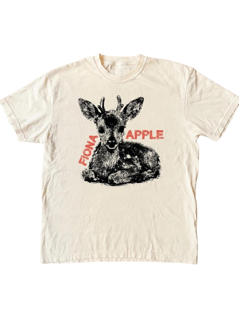 Gildan Cream Graphic Tee - Deer Print